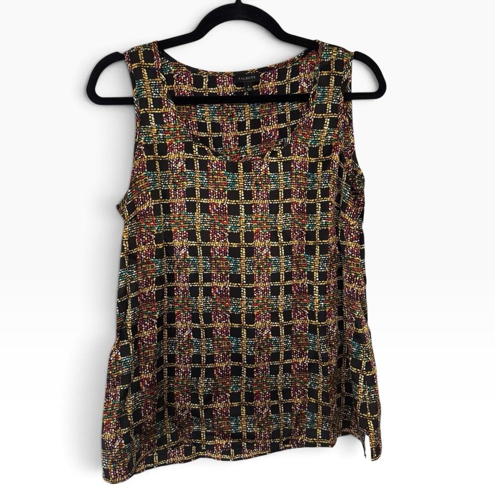 Talbots Colorful 100% Silk Tank Top Blouse Size 4
